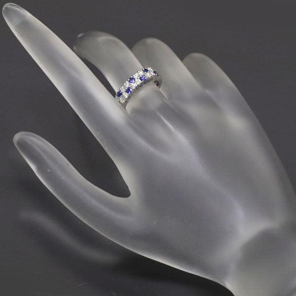 MIKIMOTO Pt950 Sapphire Diamond Ring 0.21ct D0.35ct 