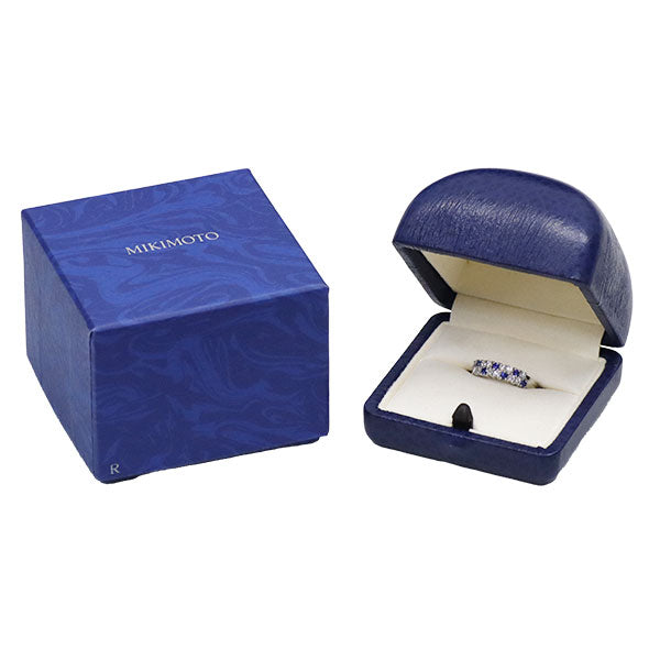 MIKIMOTO Pt950 Sapphire Diamond Ring 0.21ct D0.35ct 