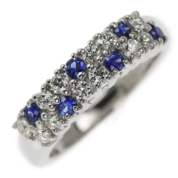 MIKIMOTO Pt950 Sapphire Diamond Ring 0.21ct D0.35ct 