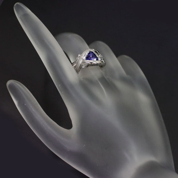 Noble Jewelry Pt900 Tanzanite Diamond Ring 1.18ct D0.14ct 