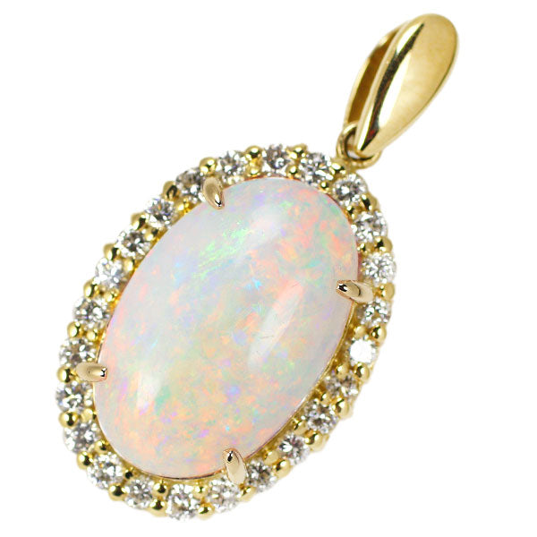 K18YG Opal Diamond Pendant Top D0.47ct 