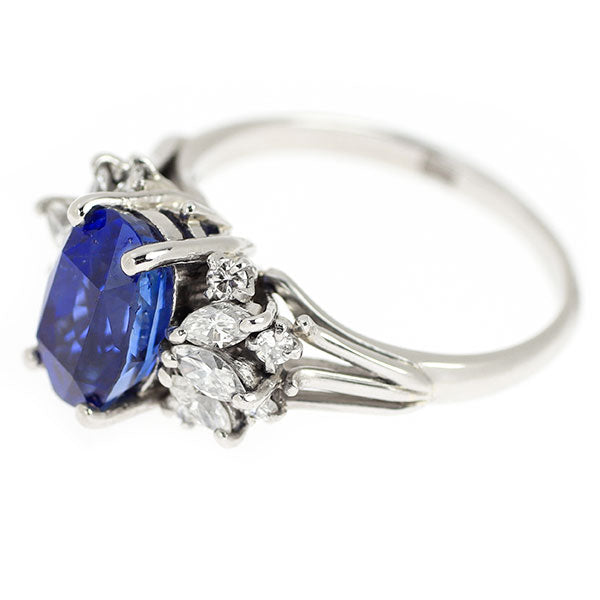 Pt650 Burmese unheated sapphire diamond ring 2.55ct D0.46ct 