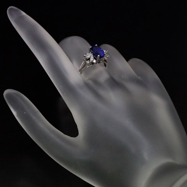 Pt650 Burmese unheated sapphire diamond ring 2.55ct D0.46ct 