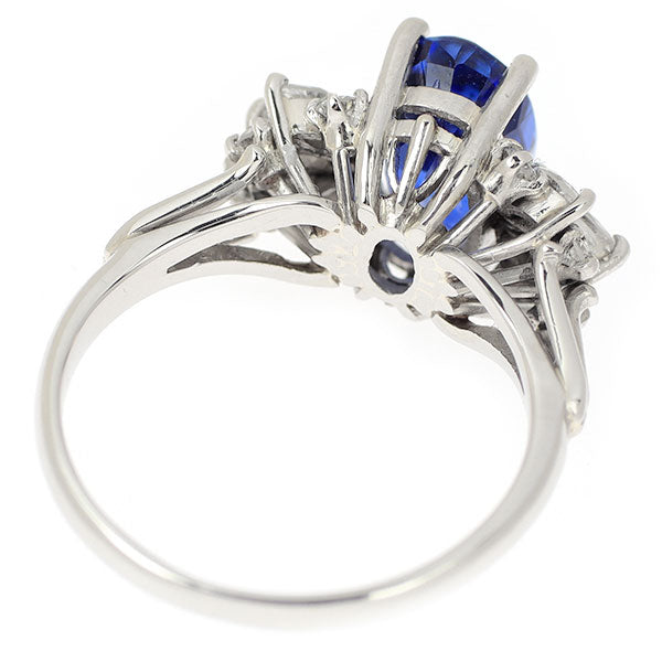 Pt650 Burmese unheated sapphire diamond ring 2.55ct D0.46ct 