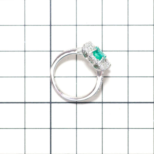 Pt900 Emerald Diamond Ring 0.91ct D1.00ct 