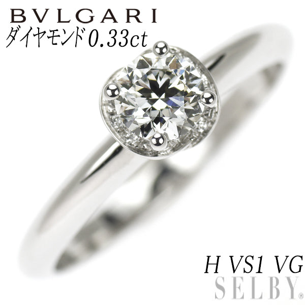 Bvlgari Pt950 Diamond Ring 0.33ct H VS1 VG Incontro d'Amore