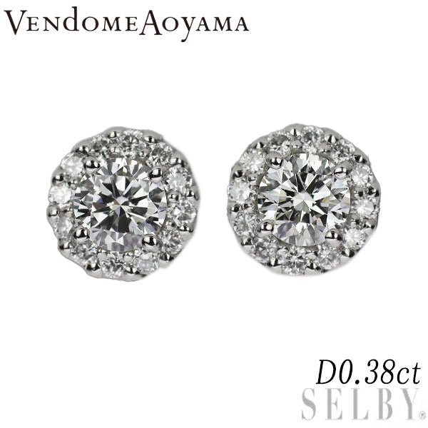 Vendome Aoyama Pt900/Pt950 Diamond Earrings 0.38ct 