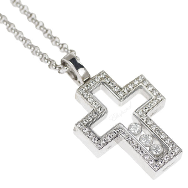 Chopard K18WG Diamond Pendant Necklace 0.17ct D0.21ct Happy Diamond 