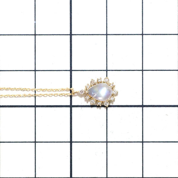 4℃ K18YG Labradorite Diamond Pendant Necklace 