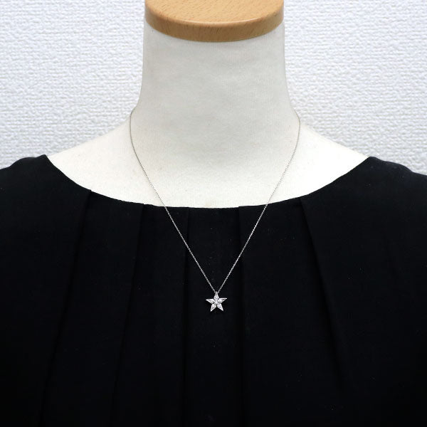 wish upon a star Pt ダイヤモンド ペンダントネックレス 0.053ct D0.06ct スター