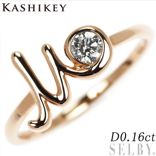 Kashikei / Forevermark K18PG Diamond Ring 0.16ct Initial "M" 