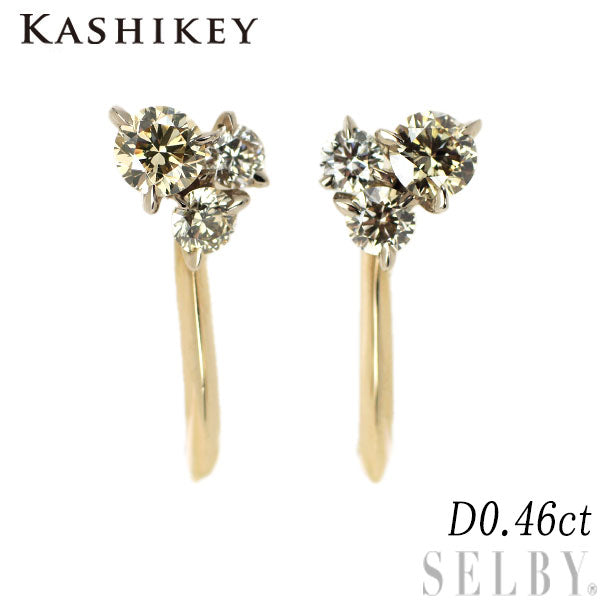 Kashikei K18BG Brown Diamond Earrings 0.46ct Solid 