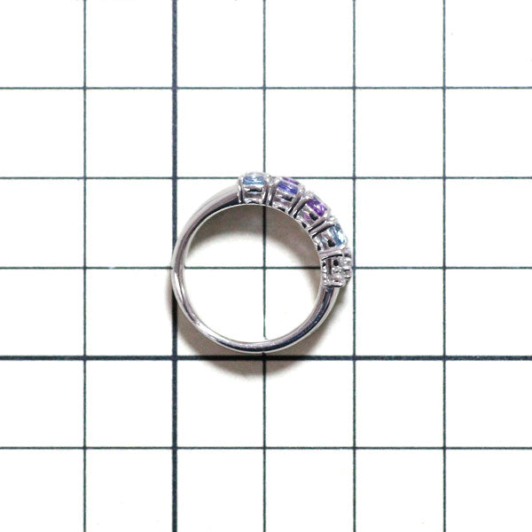 Tasaki Pearl K18WG Aquamarine Amethyst Tanzanite Diamond Ring D0.15ct 