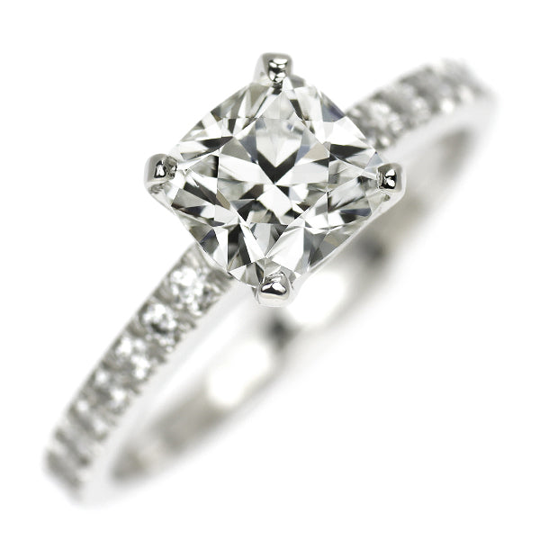 Tiffany Pt950 Cushion Cut Diamond Ring 1.00ct H VS2 Novo #9.0 《Selby Ginza Store》 [S, Like New, Polished] [Used] 