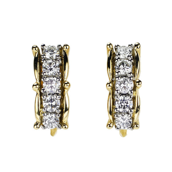 Guillaroche K18YG/Pt900 Diamond Earrings D0.56ct 