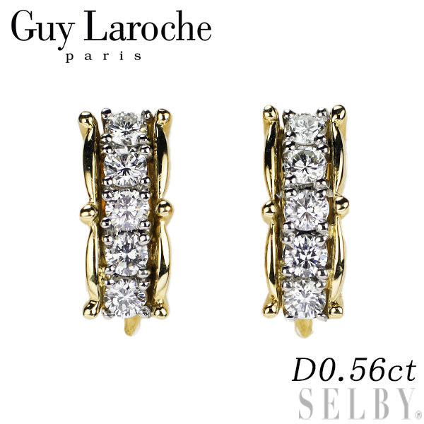 Guillaroche K18YG/Pt900 Diamond Earrings D0.56ct 