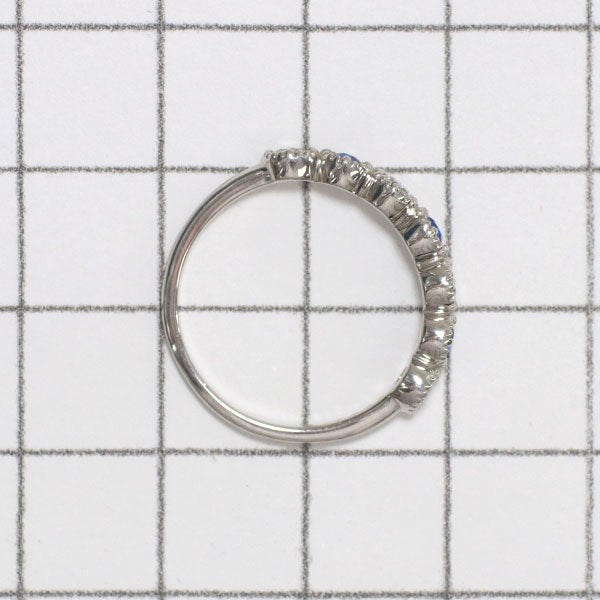 Rare Pt900 Apatite Diamond Ring 0.18ct D0.29ct Half Eternity 