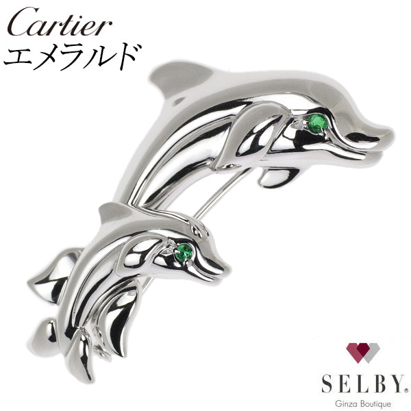 Cartier K18WG Emerald Brooch Orpheus《Selby Ginza Store》[S+ Like New, Polished at Authorized Store][Used] 