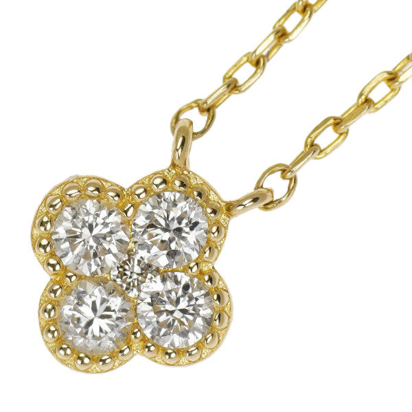 Vendome Aoyama K18YG Diamond Pendant Necklace Flower 