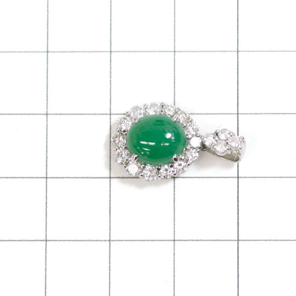 Pt900 翡翠 ダイヤモンド ペンダントトップ 3.00ct D0.88ct