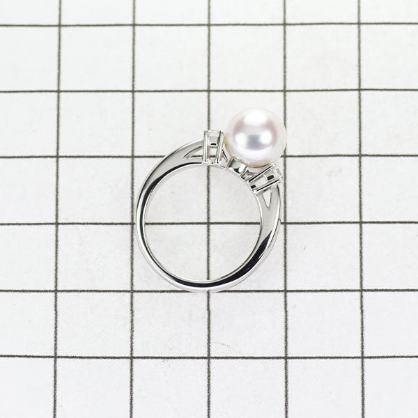 Mikimoto Pt950 Akoya pearl diamond ring diameter approx. 8.0mm 