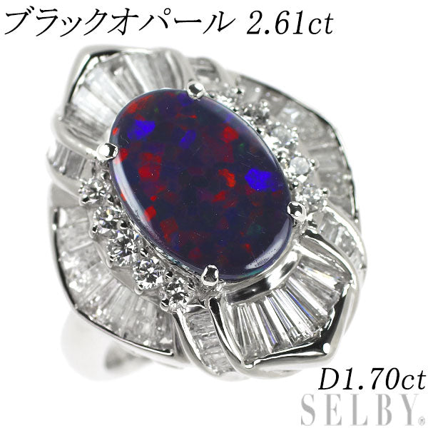 Pt900 ブラックオパール ダイヤモンド リング 2.61ct D1.70ct – セルビーオンラインストア