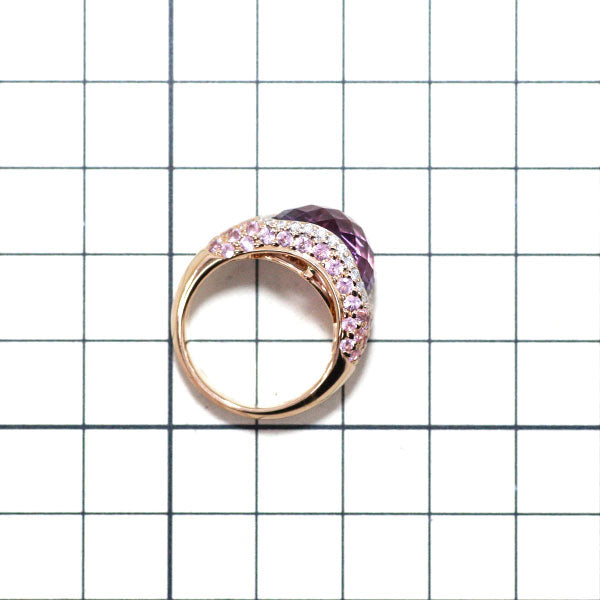 K18WG/PG Amethyst Pink Sapphire Diamond Ring 6.71ct PS1.56ct D0.26ct 