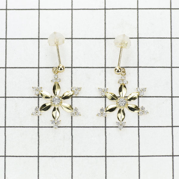 K18YG Diamond Earrings 0.46ct Snowflake 