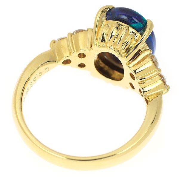 K18YG Black Opal Diamond Ring 2.60ct D0.36ct 