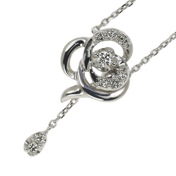 Vendome Aoyama K18WG Diamond Pendant Necklace Rose 