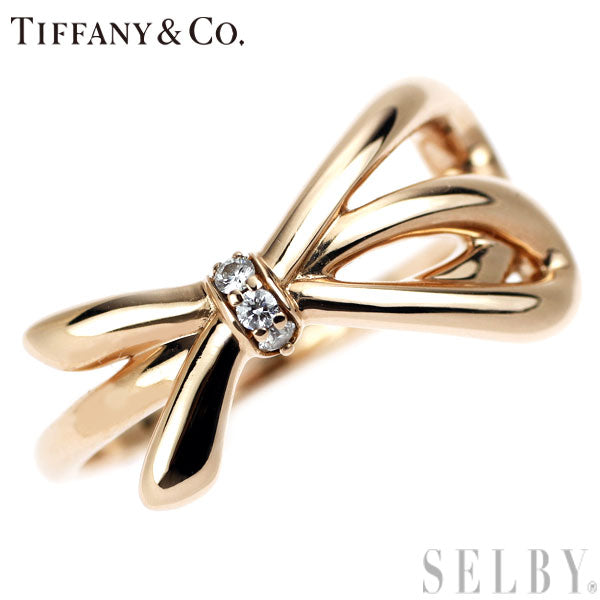 Tiffany K18PG Diamond Ring Bow 