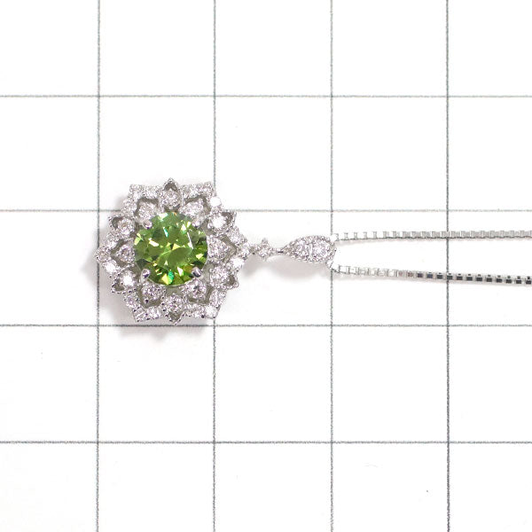 希少 Pt デマントイドガーネット ダイヤモンド ペンダントネックレス 1.05ct D0.30ct