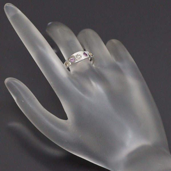 Kashikei K18WG Brown Diamond Pink Sapphire Ring 0.50ct PS0.50ct 