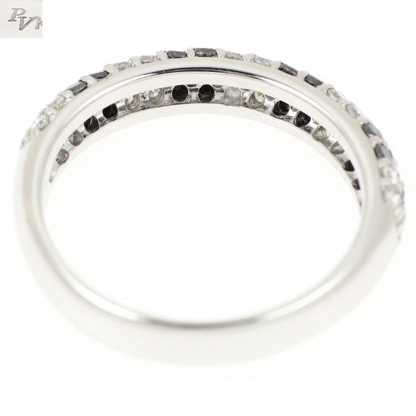 Ponte Vecchio K18WG Black/Colorless Diamond Ring BD0.23ct D0.28ct Pavé 