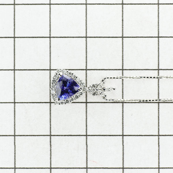 K18WG Tanzanite Diamond Pendant Necklace 1.34ct D0.30ct 