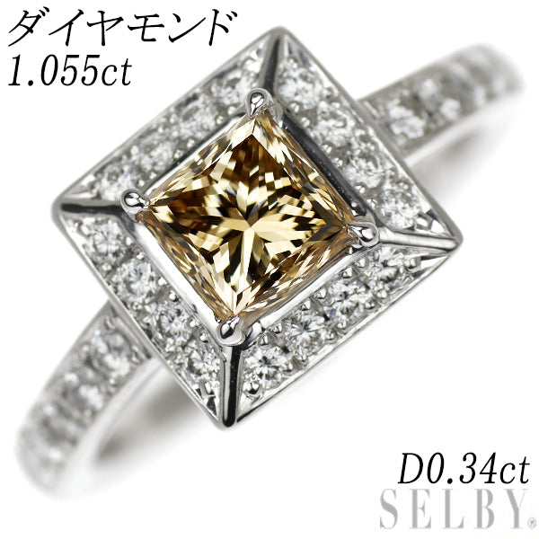 Pt900 プリンセスカット ダイヤモンド リング 1.055ct D0.34ct – セルビーオンラインストア