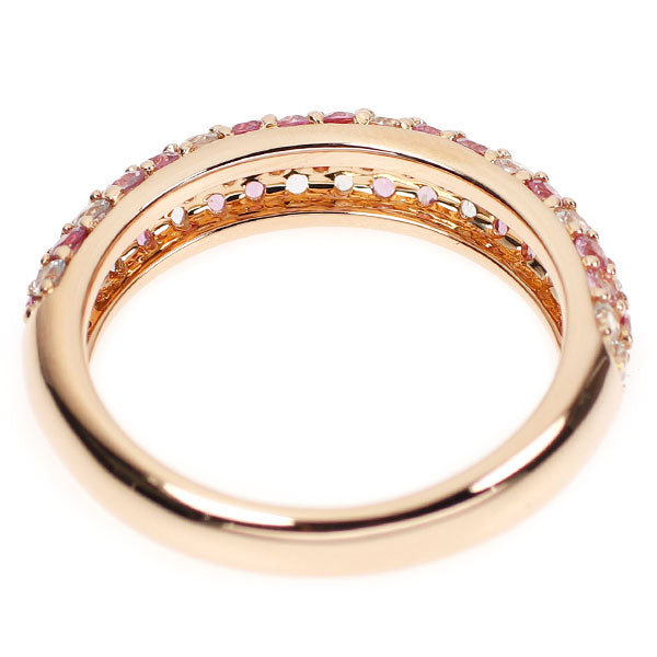 K18PG Pink/White Sapphire Ring 1.20ct Pavé 