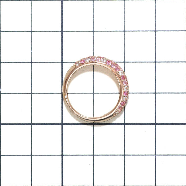 K18PG Pink/White Sapphire Ring 1.20ct Pavé 