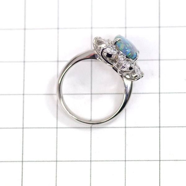 Pt900 Black Opal Diamond Ring 2.34ct D0.82ct 