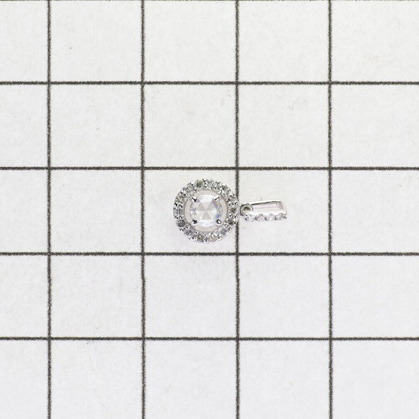 K10WG ローズカット ダイヤモンド ペンダントトップ 0.15ct D0.11ct