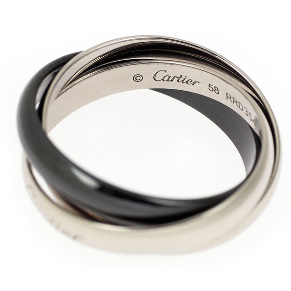 Cartier Ceramic/K18WG Ring Trinity Size 58 RRD354 