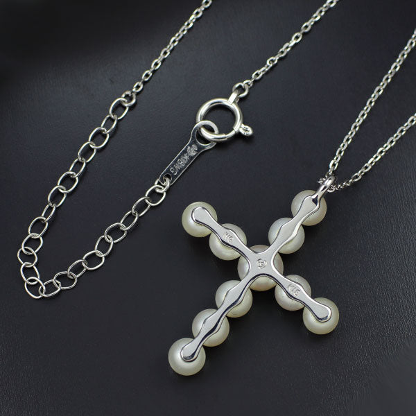 Tasaki Pearl x Noevir K18WG Akoya Baby Pearl Pendant Necklace Diameter approx. 4.3-5.5mm Cross 