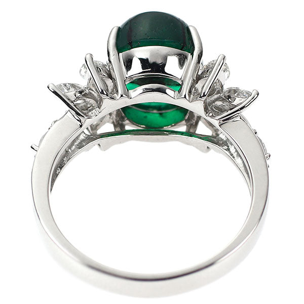 Pt900 Colombian Trapiche Emerald Diamond Ring 4.22ct D1.06ct 