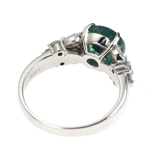 Pt900 Trapiche Emerald Diamond Ring 1.98ct D0.71ct 