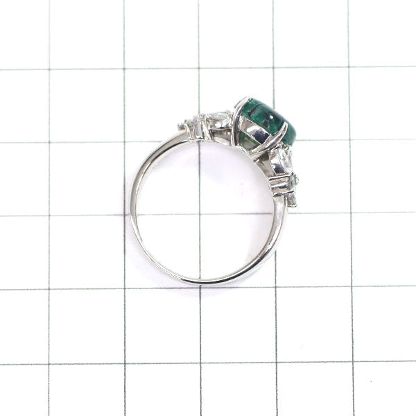 Pt900 Trapiche Emerald Diamond Ring 1.98ct D0.71ct 