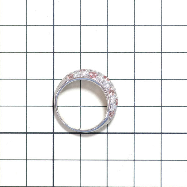 Pt950 通常加熱ファンシカラ―サファイア ダイヤモンド リング S1.23ct D1.99ct パヴェ