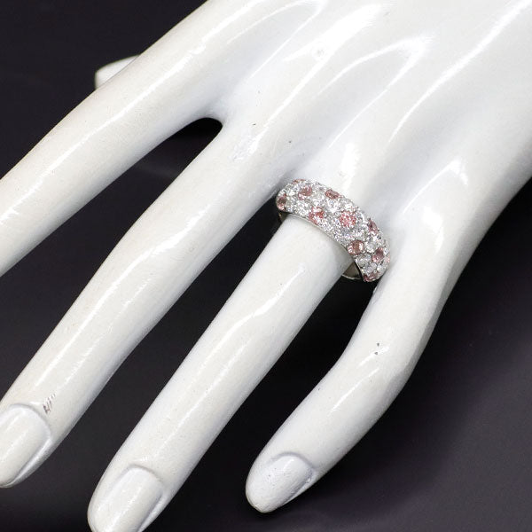 Pt950 通常加熱ファンシカラ―サファイア ダイヤモンド リング S1.23ct D1.99ct パヴェ