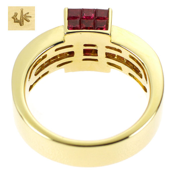 Jewel Studio K18YG Ruby Pink Sapphire Ring 1.43ct PS1.01ct Mystery Setting 