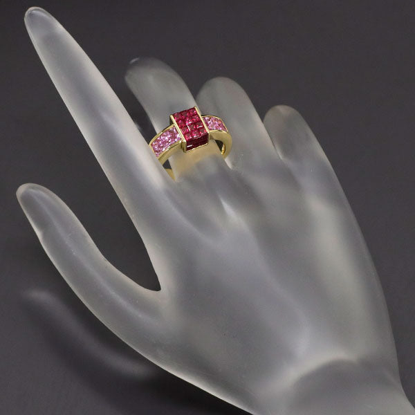 Jewel Studio K18YG Ruby Pink Sapphire Ring 1.43ct PS1.01ct Mystery Setting 