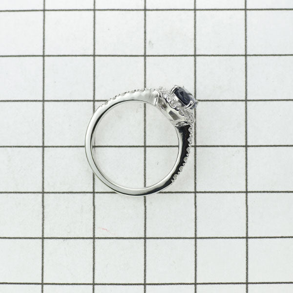 Rare Pt950 Cobalt Spinel Diamond Ring 1.186ct 0.57ct 